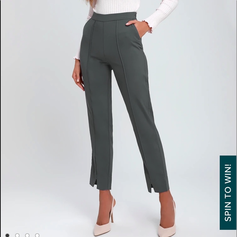 Lulu’s Dark Gray Trouser Pants